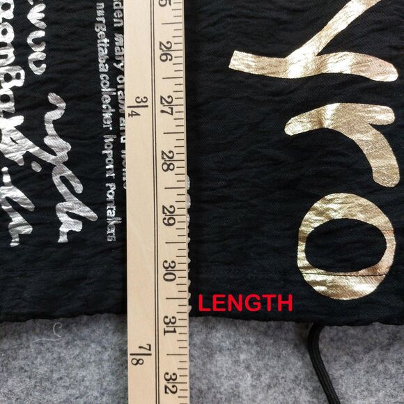 Jane & John Pullover Womens Sz L Black Hooded Graphic Drawstring Casual Baggy - Picture 4 of 10